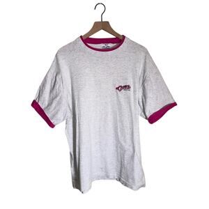 VINTAGE CHEERS BOSTON Tee Jays Gray and Pink single stitch memorial tshirt XL